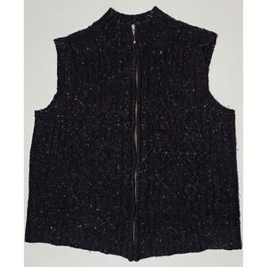 Christopher & Banks Zip Up Sweater Jacket Sleeveless Medium